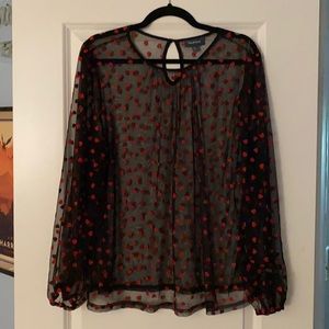 ModCloth sheer Heart over shirt